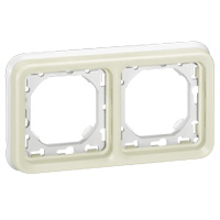 PLATE 2G HORIZ + SUPPORT WHITE