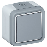 PB 10A NO S/M NO TAP-TER GREY 