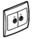 WHITE DUPLEX TV-FM TERMINAL   