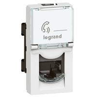 RJ11 4P TEL SOCK  SQ WH